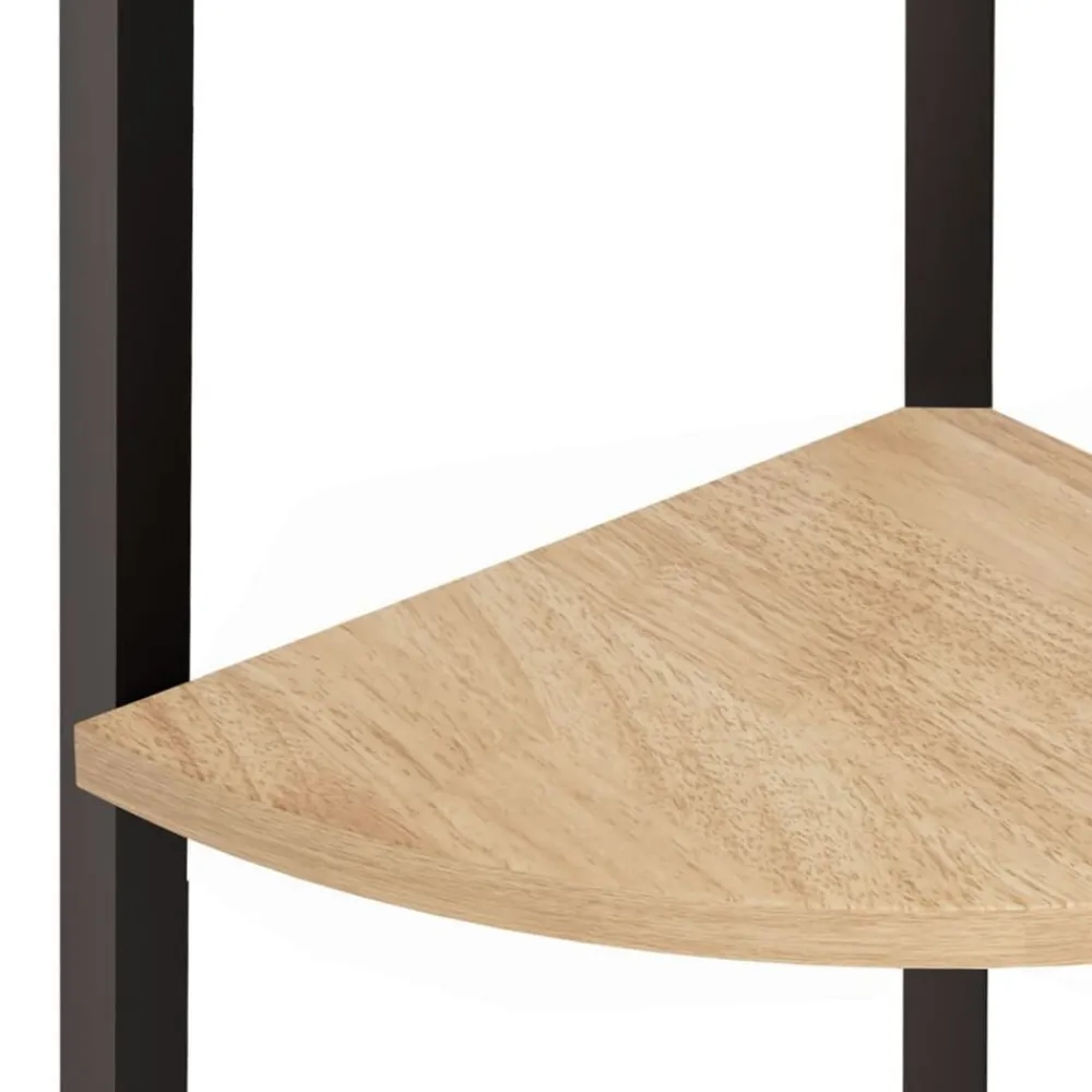 vidaXL Estantería esquina 3 niveles marrón claro negro 45,5x31,5x120cm Marrón claro Best