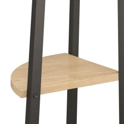 vidaXL Estantería esquina 3 niveles marrón claro negro 45,5x31,5x120cm Marrón claro Best