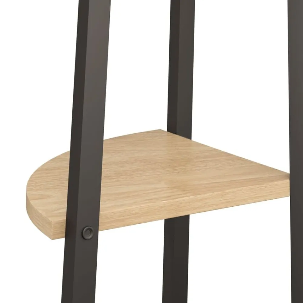 vidaXL Estantería esquina 3 niveles marrón claro negro 45,5x31,5x120cm Marrón claro Best