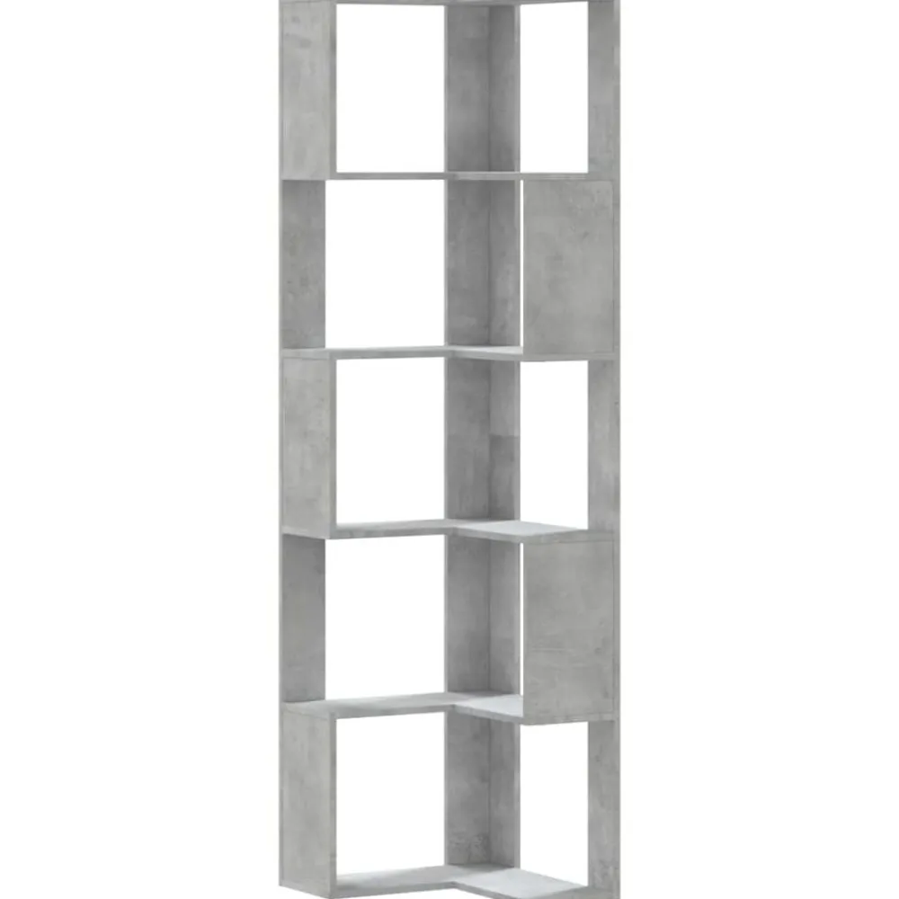vidaXL Estantería esquina 5 niveles madera gris hormigón 50x50x179 cm Gris hormigón Clearance