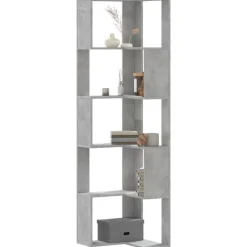 vidaXL Estantería esquina 5 niveles madera gris hormigón 50x50x179 cm Gris hormig&oacute;n Clearance