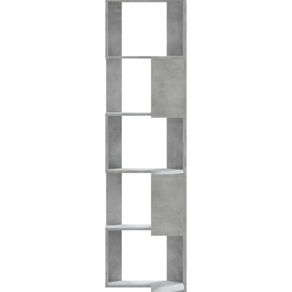 vidaXL Estantería esquina 5 niveles madera gris hormigón 50x50x179 cm Gris hormigón Clearance