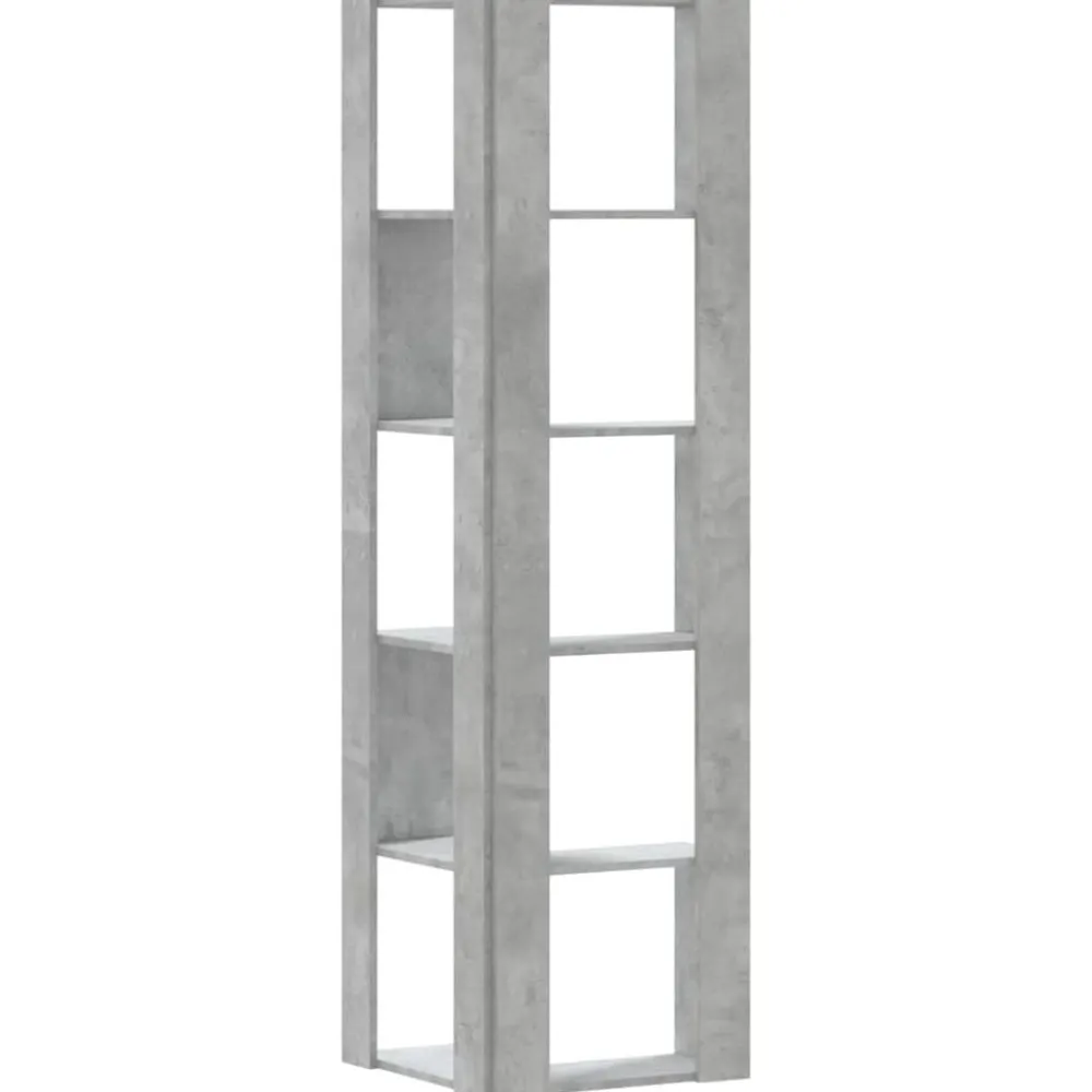 vidaXL Estantería esquina 5 niveles madera gris hormigón 50x50x179 cm Gris hormigón Clearance