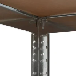 vidaXL Estantería esquina 5 niveles madera contrachapada y acero plata Plateado Discount