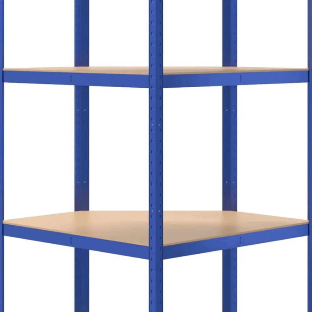 vidaXL Almacenamiento Industrial-Estantería esquina 4 niveles madera contrachapada y acero