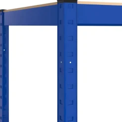 vidaXL Almacenamiento Industrial-Estantería esquina 4 niveles madera contrachapada y acero