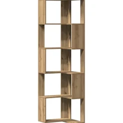 vidaXL Estanterías-Estantería esquina 5 niveles madera artisan 50x50x179 cm