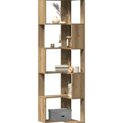vidaXL Estanterías-Estantería esquina 5 niveles madera artisan 50x50x179 cm