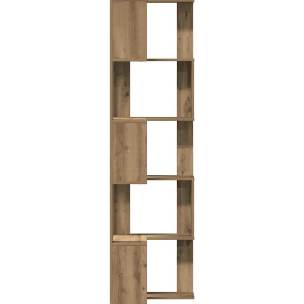 vidaXL Estanterías-Estantería esquina 5 niveles madera artisan 50x50x179 cm