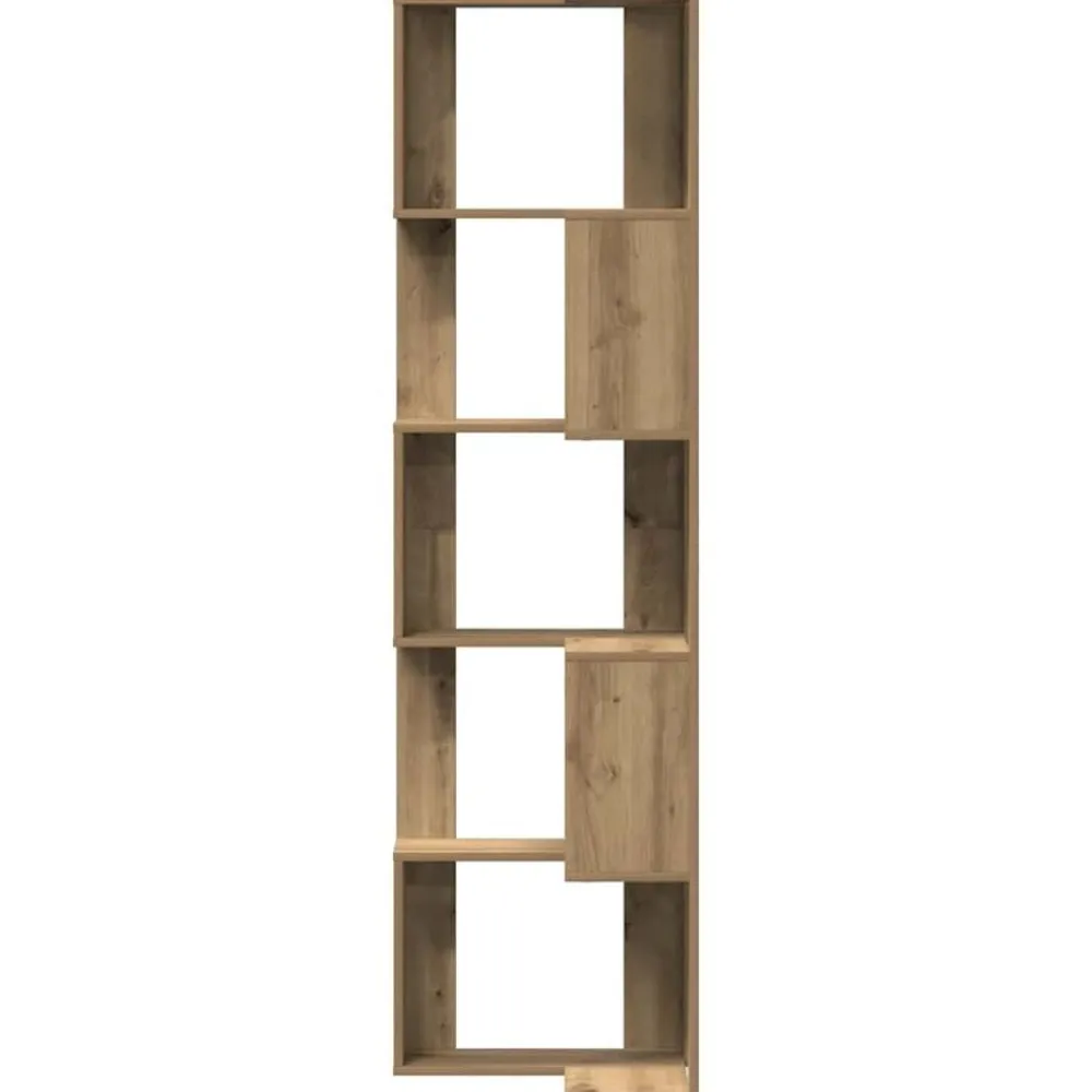 vidaXL Estanterías-Estantería esquina 5 niveles madera artisan 50x50x179 cm