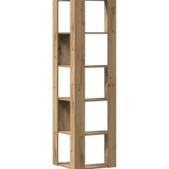 vidaXL Estanterías-Estantería esquina 5 niveles madera artisan 50x50x179 cm