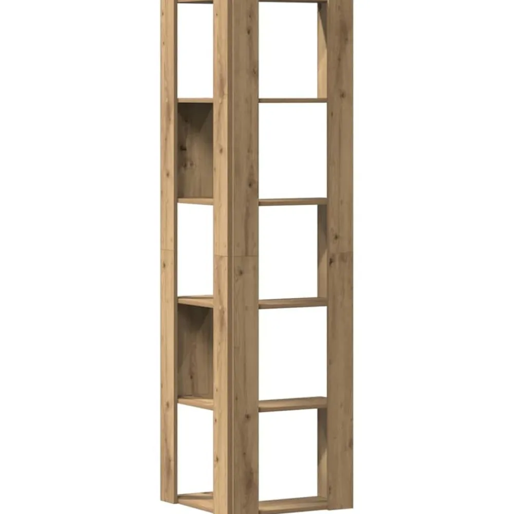 vidaXL Estanterías-Estantería esquina 5 niveles madera artisan 50x50x179 cm