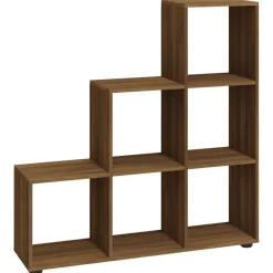 vidaXL Estanterías-Estantería forma de escalera madera contrachapada roble marrón