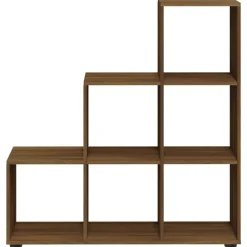 vidaXL Estanterías-Estantería forma de escalera madera contrachapada roble marrón