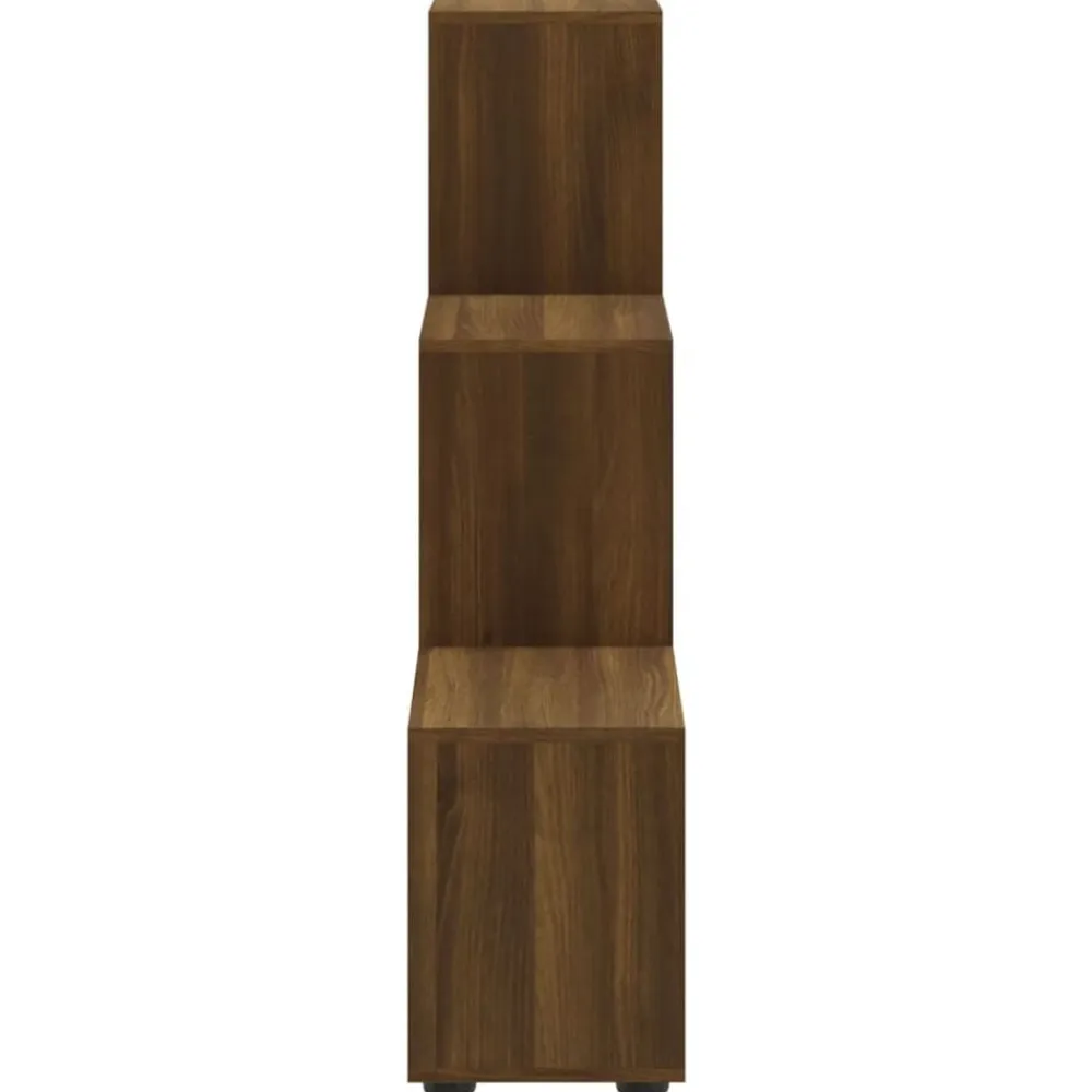 vidaXL Estanterías-Estantería forma de escalera madera contrachapada roble marrón