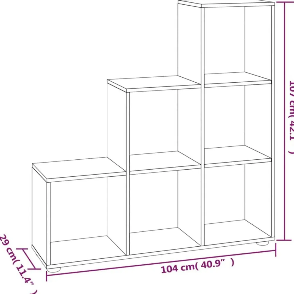 vidaXL Estanterías-Estantería forma de escalera madera contrachapada roble marrón