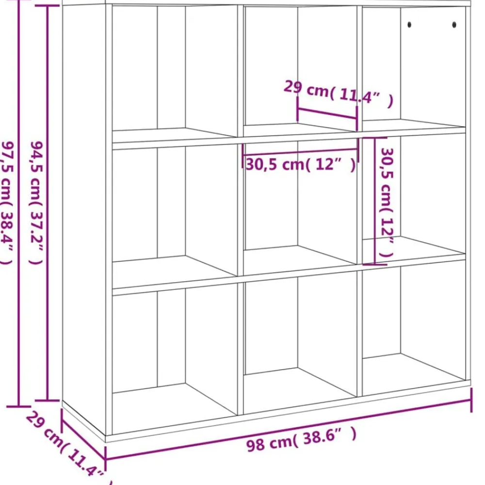 vidaXL Estantería 98x29x97,5 cm Gris sonoma Best