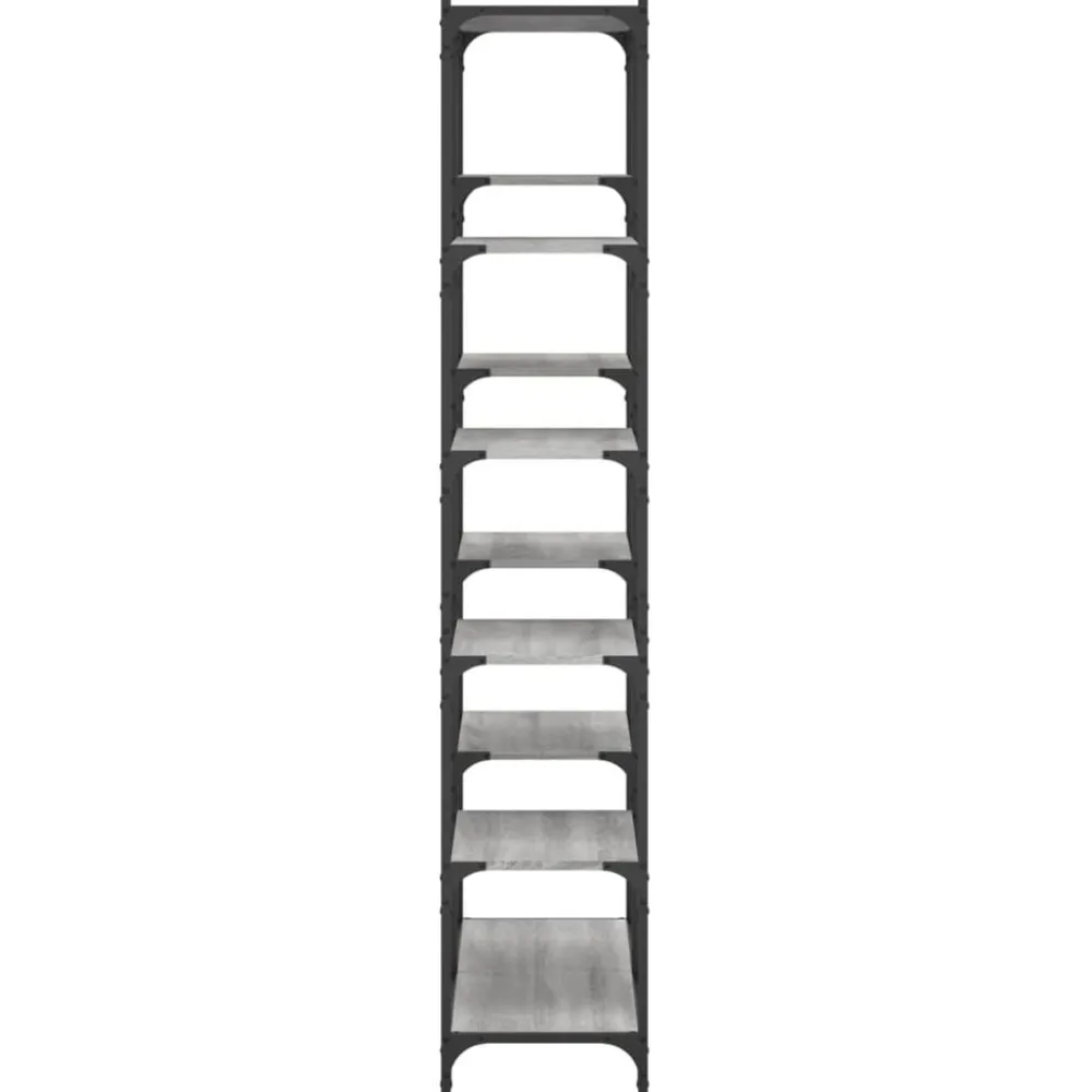 vidaXL Estantería hierro y madera ingeniería 100x32x170 cm Gris sonoma Clearance