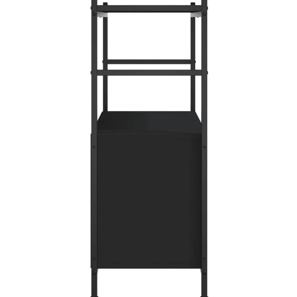 vidaXL Estantería hierro y madera de ingeniería 80x30x78,5 cm Negro