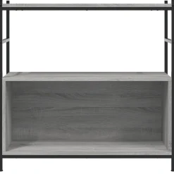 vidaXL Estantería hierro y madera ingeniería 80x30x78,5 cm Gris sonoma Discount