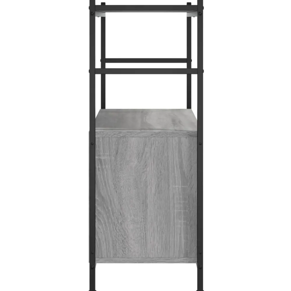 vidaXL Estantería hierro y madera ingeniería 80x30x78,5 cm Gris sonoma Discount