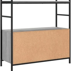vidaXL Estantería hierro y madera ingeniería 80x30x78,5 cm Gris sonoma Discount