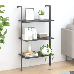vidaXL Estantería inclinada de 3 niveles 64x35x120,5 cm Negro Sale