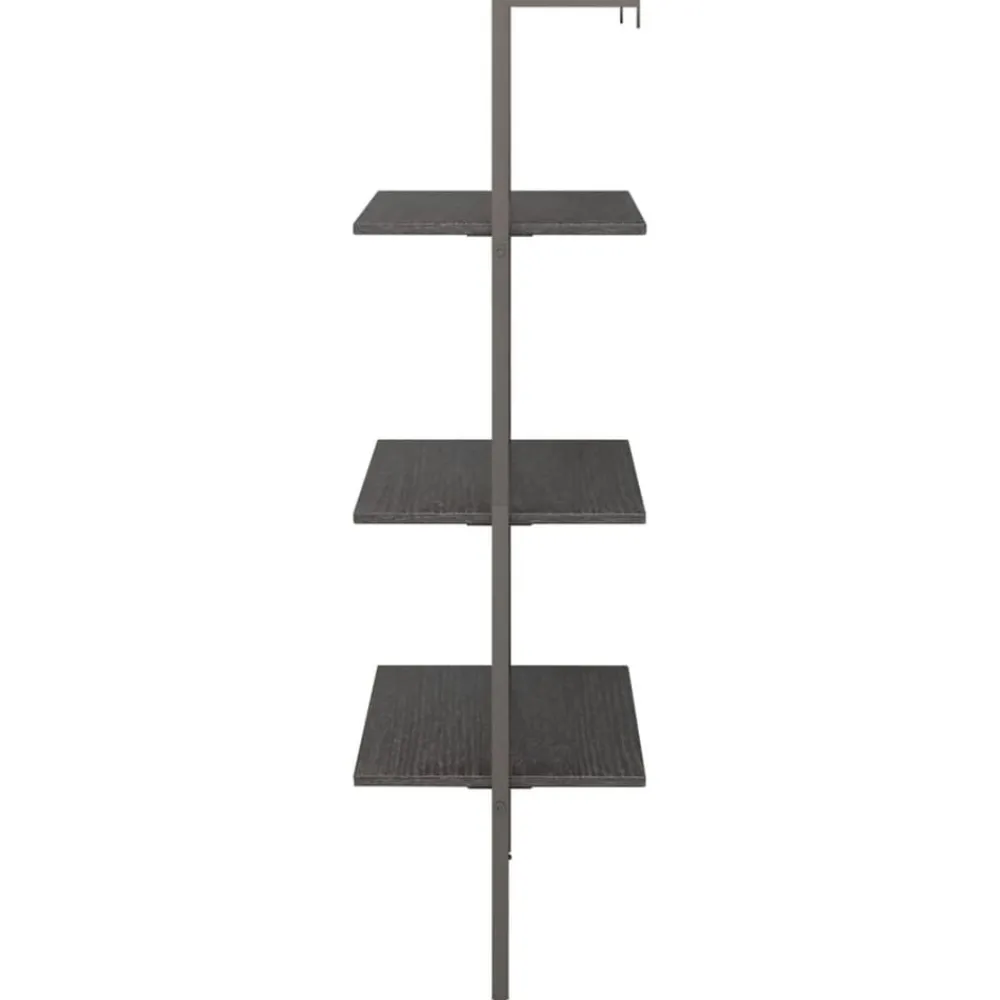 vidaXL Estantería inclinada de 3 niveles 64x35x120,5 cm Negro Sale