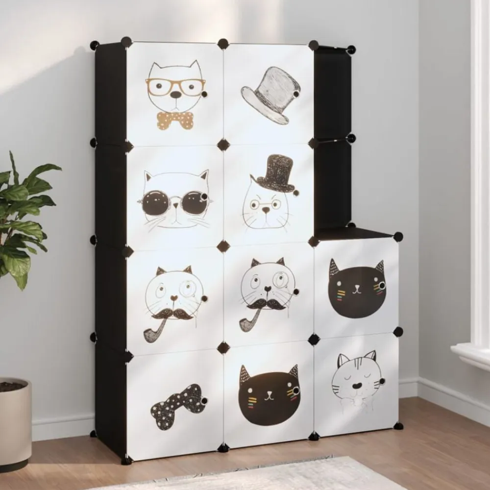 vidaXL Productos Del Hogar-Estantería infantil de cubos con 10 compartimentos PP
