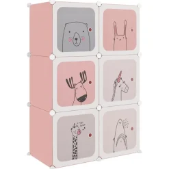 vidaXL Productos Del Hogar-Estantería infantil de cubos con 6 compartimentos PP