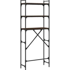 vidaXL Accesorios Para Electrodomésticos-Estantería lavadora madera ingeniería roble marrón 67x25x163 cm
