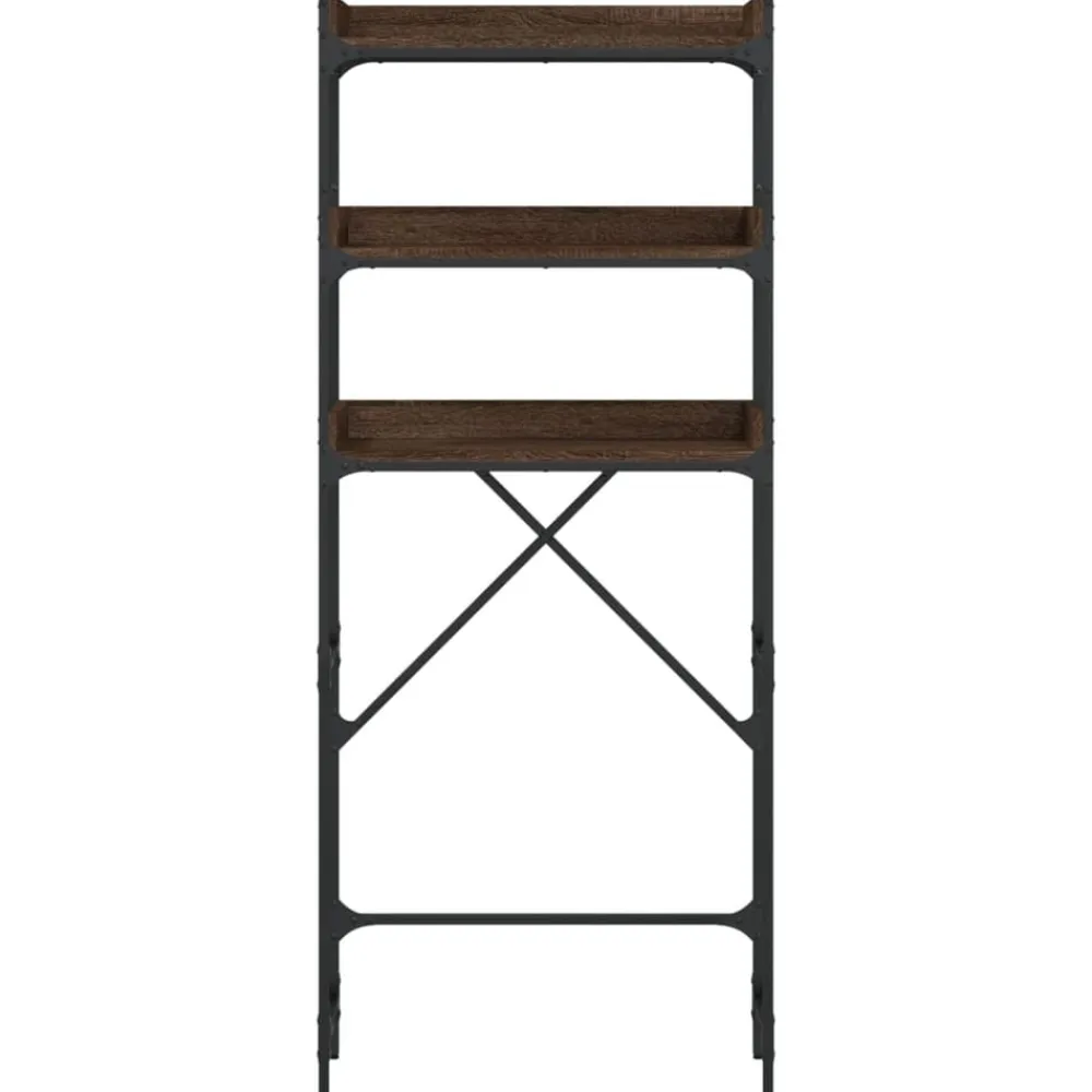 vidaXL Accesorios Para Electrodomésticos-Estantería lavadora madera ingeniería roble marrón 67x25x163 cm