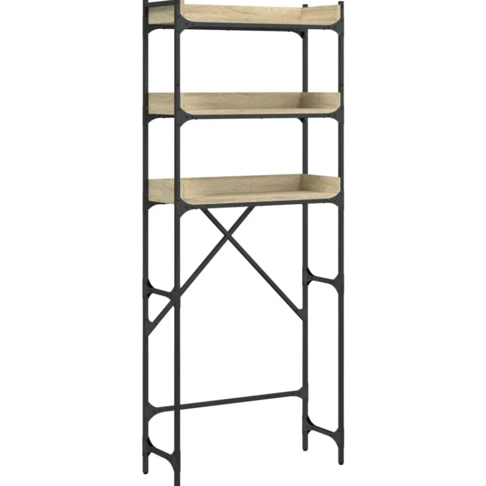 vidaXL Accesorios Para Electrodomésticos-Estantería lavadora madera ingeniería 67x25x163 cm