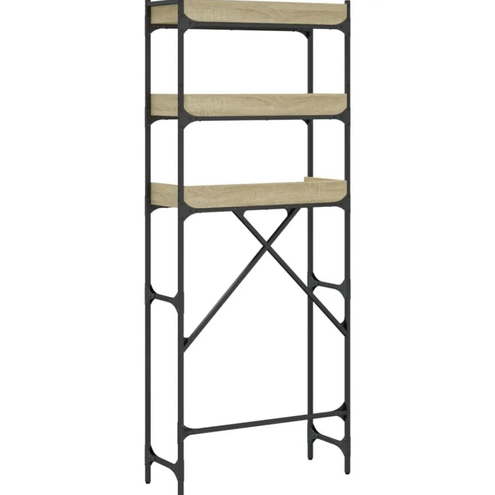 vidaXL Accesorios Para Electrodomésticos-Estantería lavadora madera ingeniería 67x25x163 cm