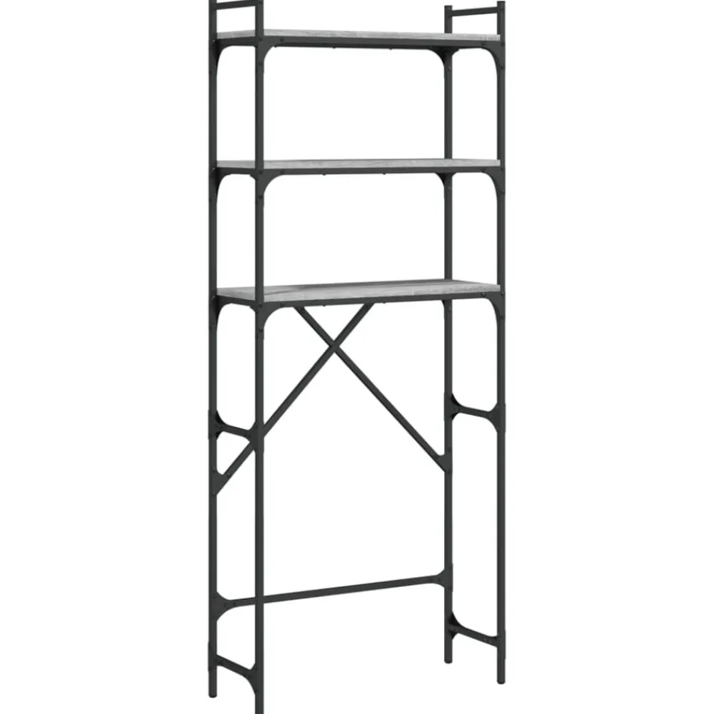 vidaXL Estantería lavadora madera ingeniería 67x25x163 cm Gris sonoma Discount