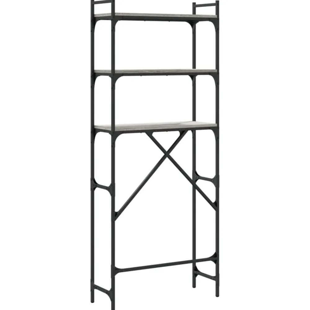 vidaXL Estantería lavadora madera ingeniería 67x25x163 cm Gris sonoma Discount