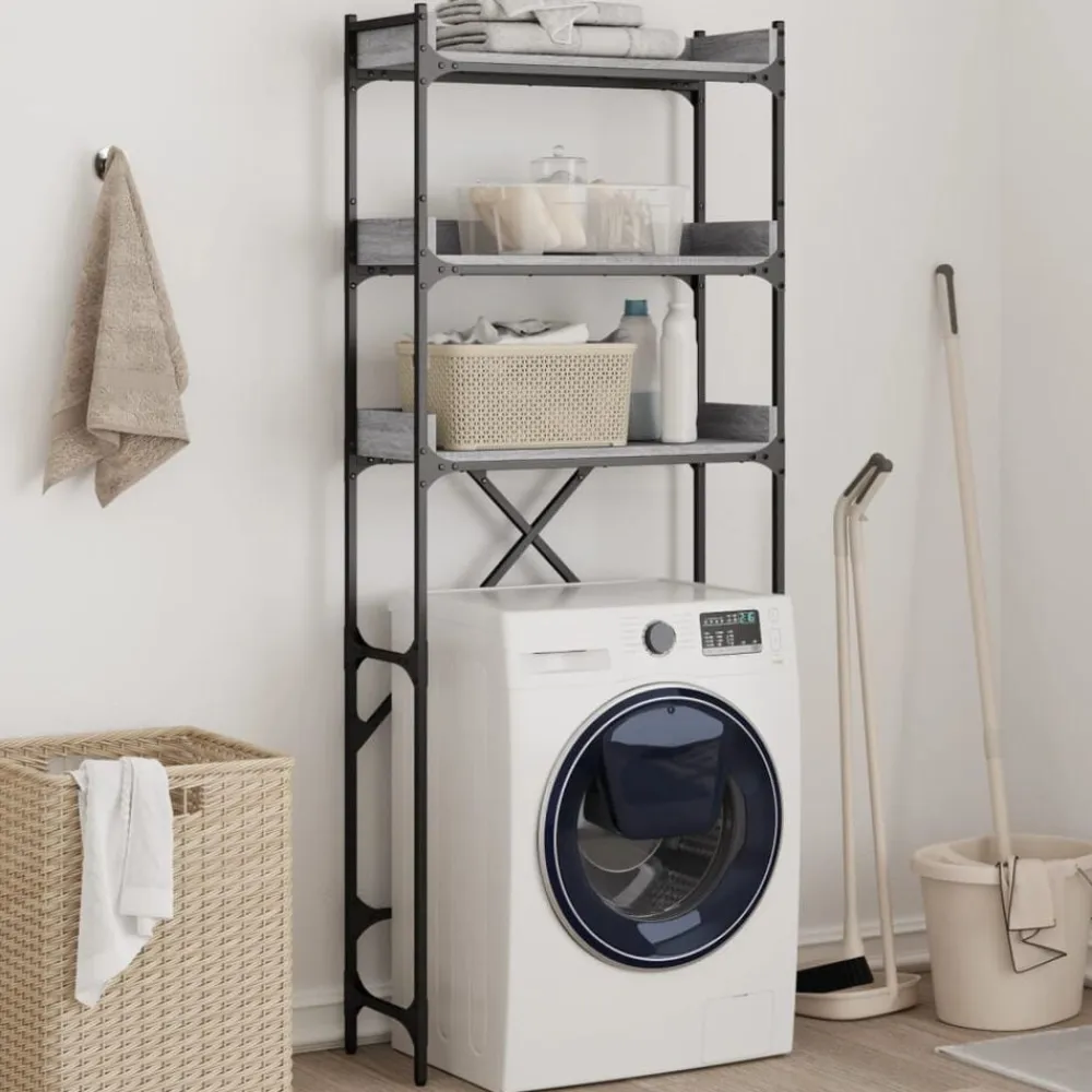 vidaXL Estantería lavadora madera ingeniería 67x25x163 cm Gris sonoma Sale