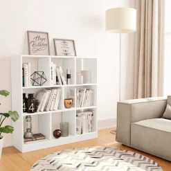 vidaXL Estantería librería madera contrachapada 97,5x29,5x100cm Blanco Discount