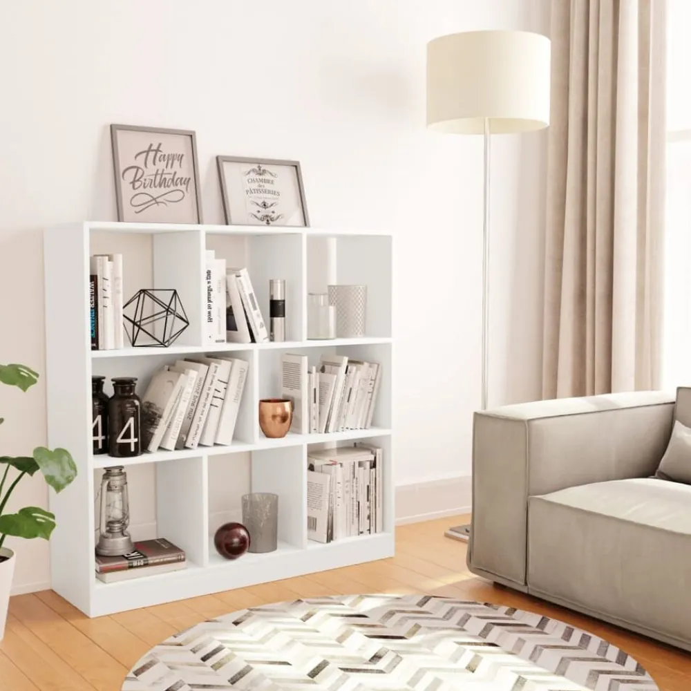 vidaXL Estantería librería madera contrachapada 97,5x29,5x100cm Blanco Discount