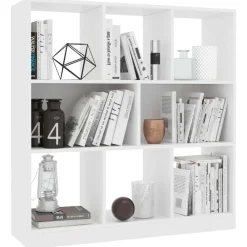 vidaXL Estantería librería madera contrachapada 97,5x29,5x100cm Blanco Discount