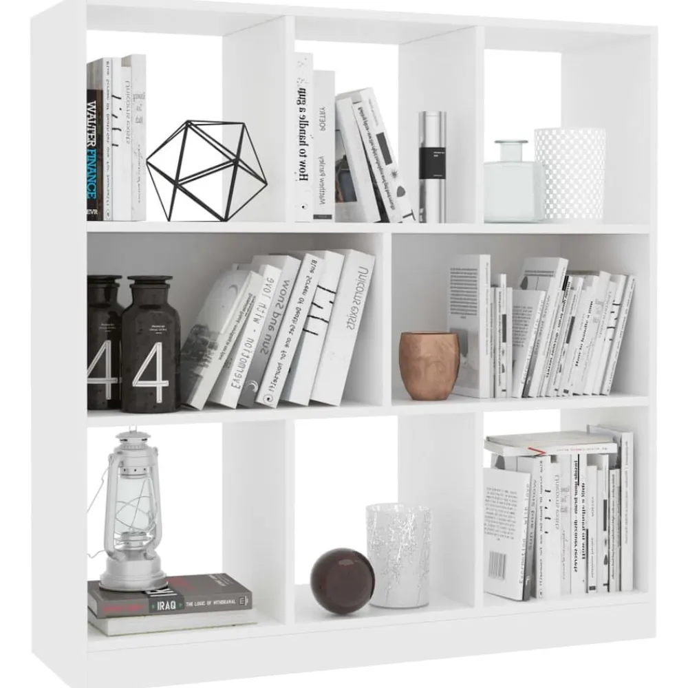 vidaXL Estantería librería madera contrachapada 97,5x29,5x100cm Blanco Discount