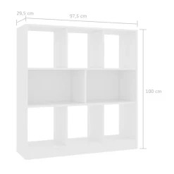 vidaXL Estantería librería madera contrachapada 97,5x29,5x100cm Blanco Discount