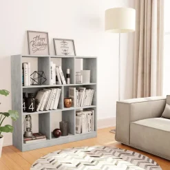 vidaXL Estantería librería contrachapada gris hormigón 97,5x29,5x100cm Gris hormig&oacute;n