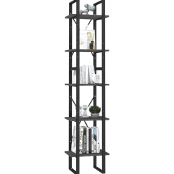 vidaXL Estantería librería 5 niveles madera de pino 40x30x175 cm Gris Hot