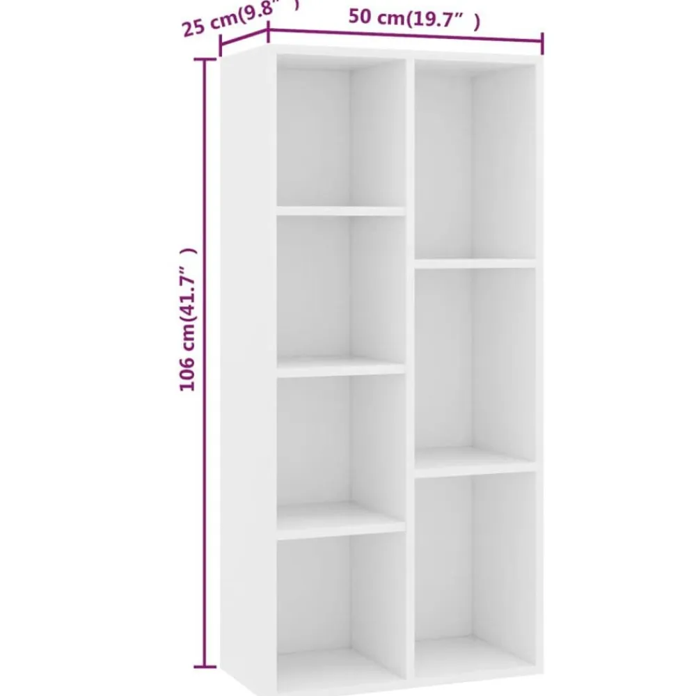 vidaXL Estanterías-Estantería librería madera contrachapada 50x25x106 cm