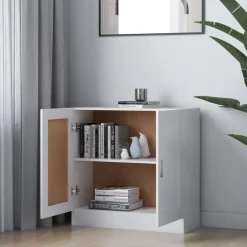 vidaXL Estantería librería madera contrachapada 82,5x30,5x80 cm Blanco Hot