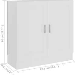 vidaXL Estantería librería madera contrachapada 82,5x30,5x80 cm Blanco Hot