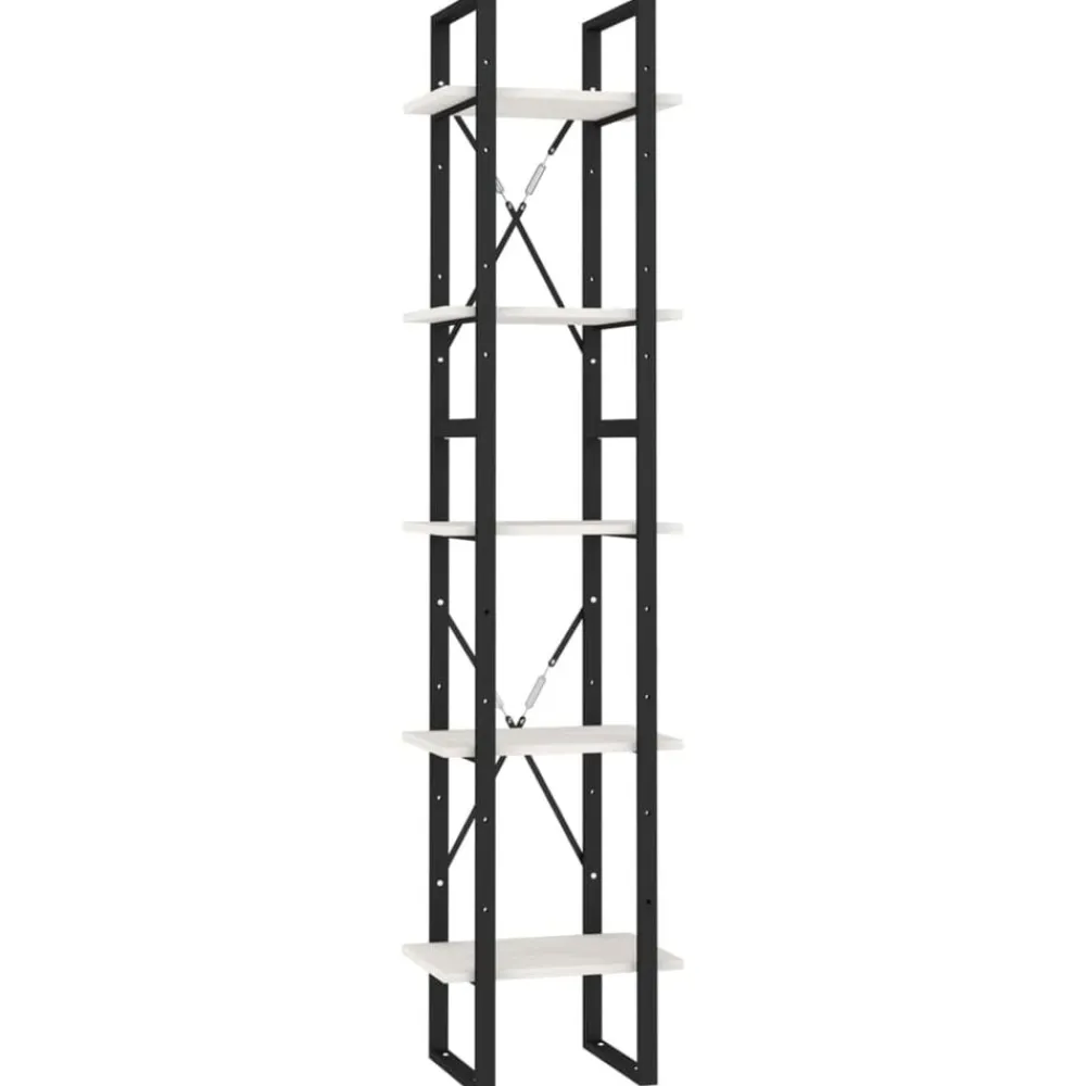 vidaXL Estantería librería 5 niveles madera de pino 40x30x175cm Blanco Online