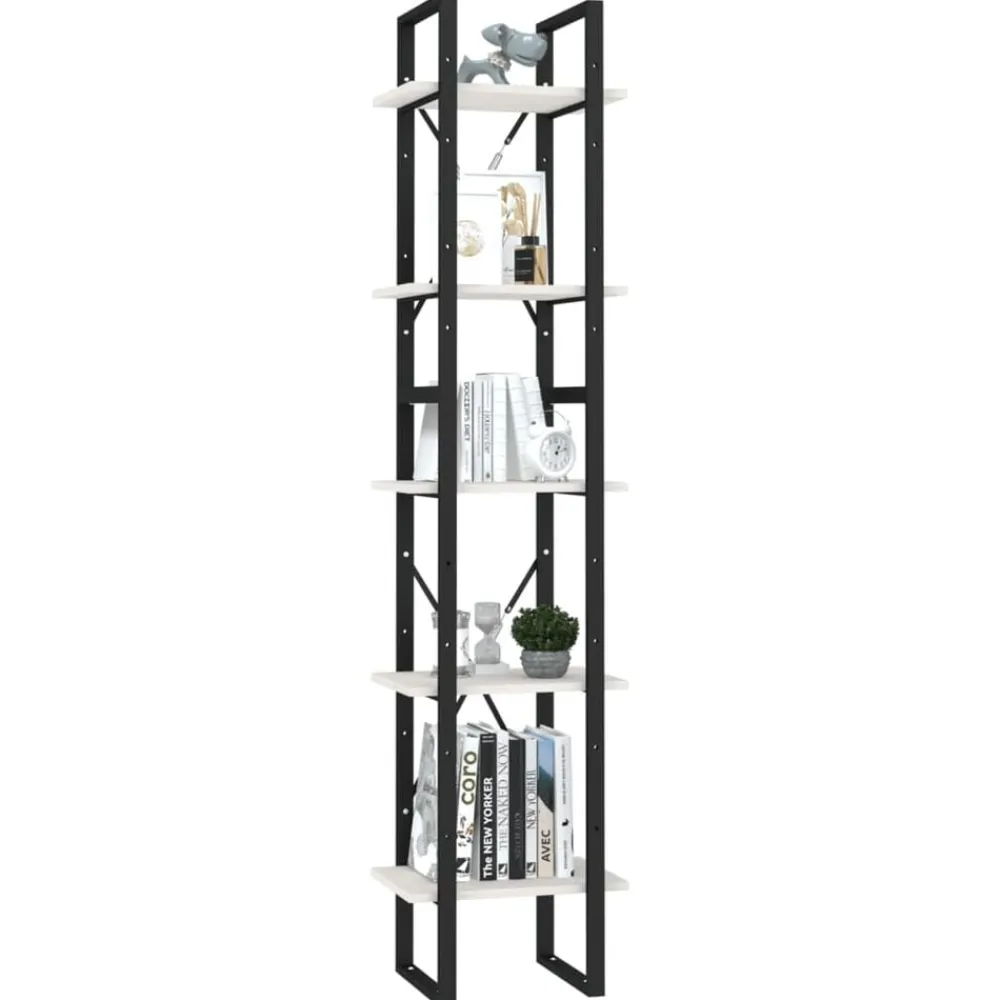 vidaXL Estantería librería 5 niveles madera de pino 40x30x175cm Blanco Online