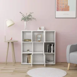 vidaXL Estanterías-Estantería librería madera contrachapada 90x30x90 cm